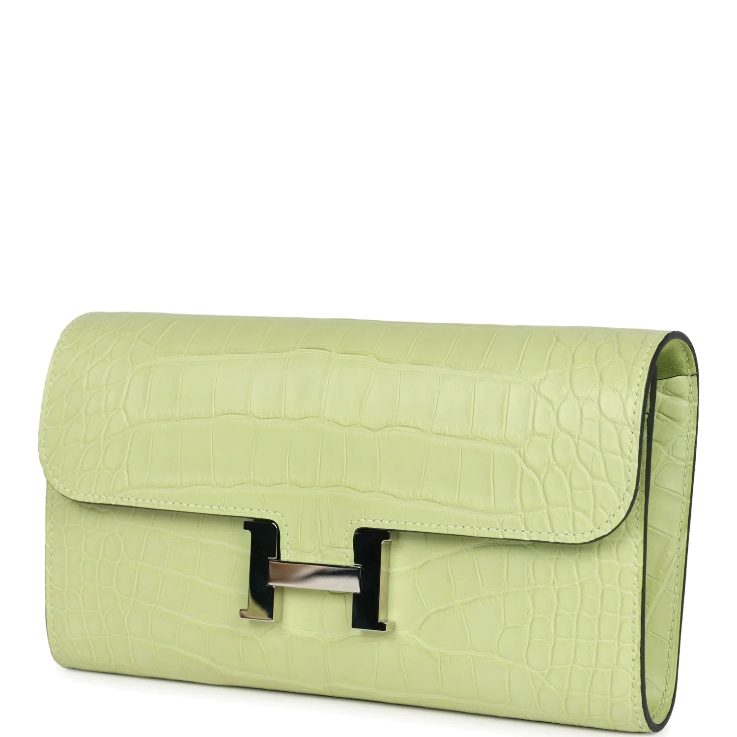 Hermes Constance Wallet To Go Jaune Bourgeon Matte Alligator Palladium Hardware — фото 6