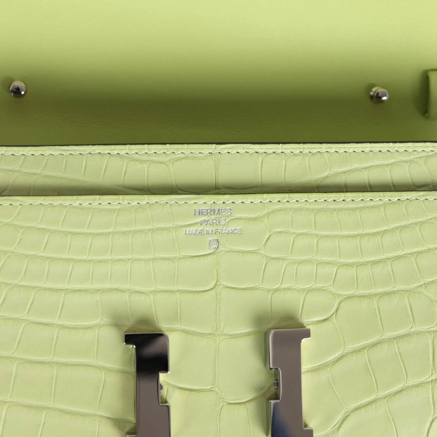 Hermes Constance Wallet To Go Jaune Bourgeon Matte Alligator Palladium Hardware — фото 8