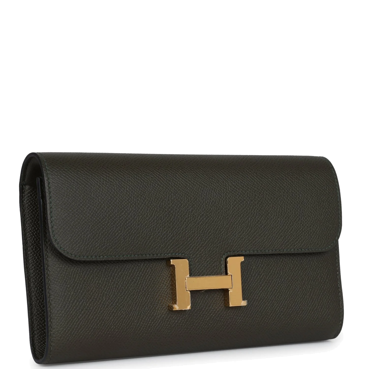 Hermes Constance Wallet To Go Vert De Gris Epsom Gold Hardware — фото 3