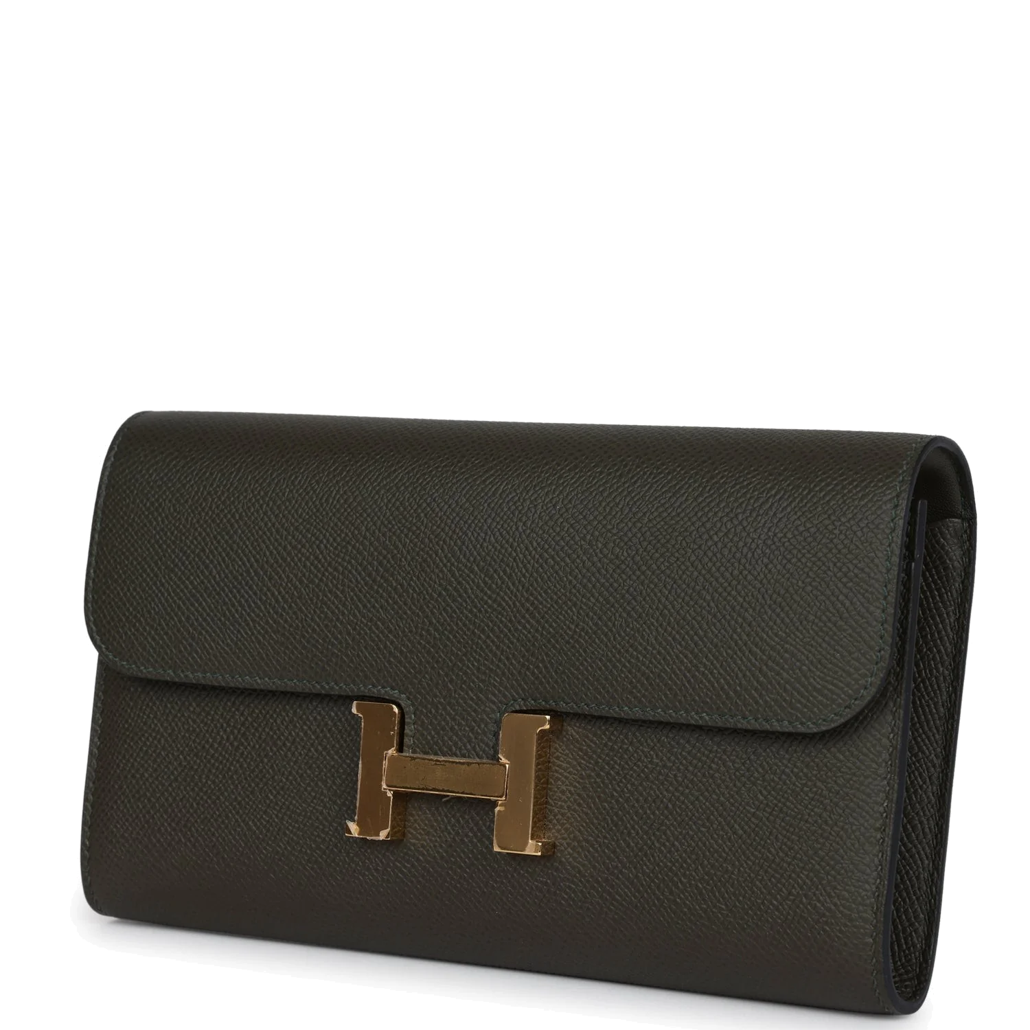 Hermes Constance Wallet To Go Vert De Gris Epsom Gold Hardware — фото 6