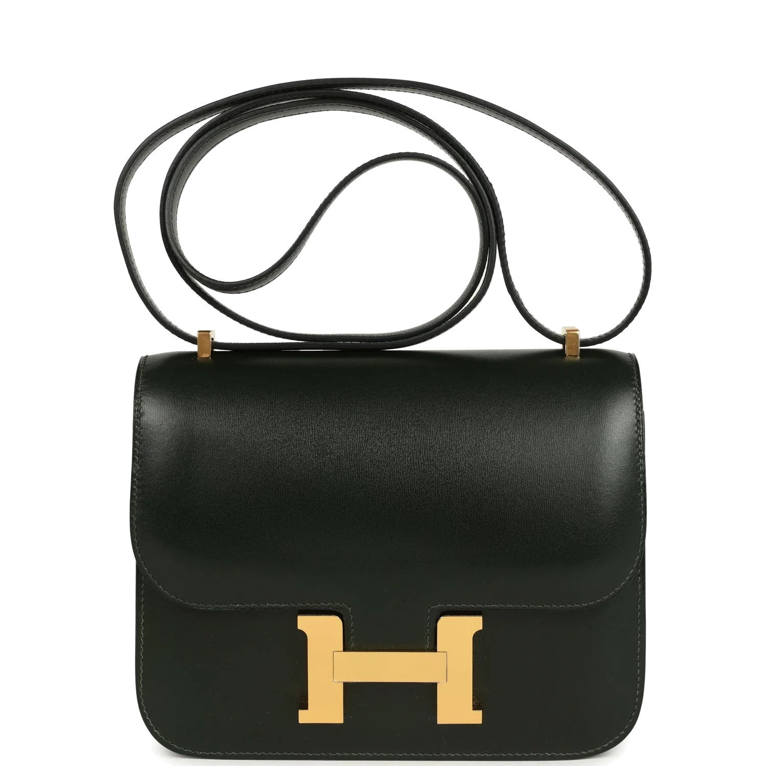 Hermes Constance 18 Vert Fonce Box Gold Hardware Зеленый темный — фото 2