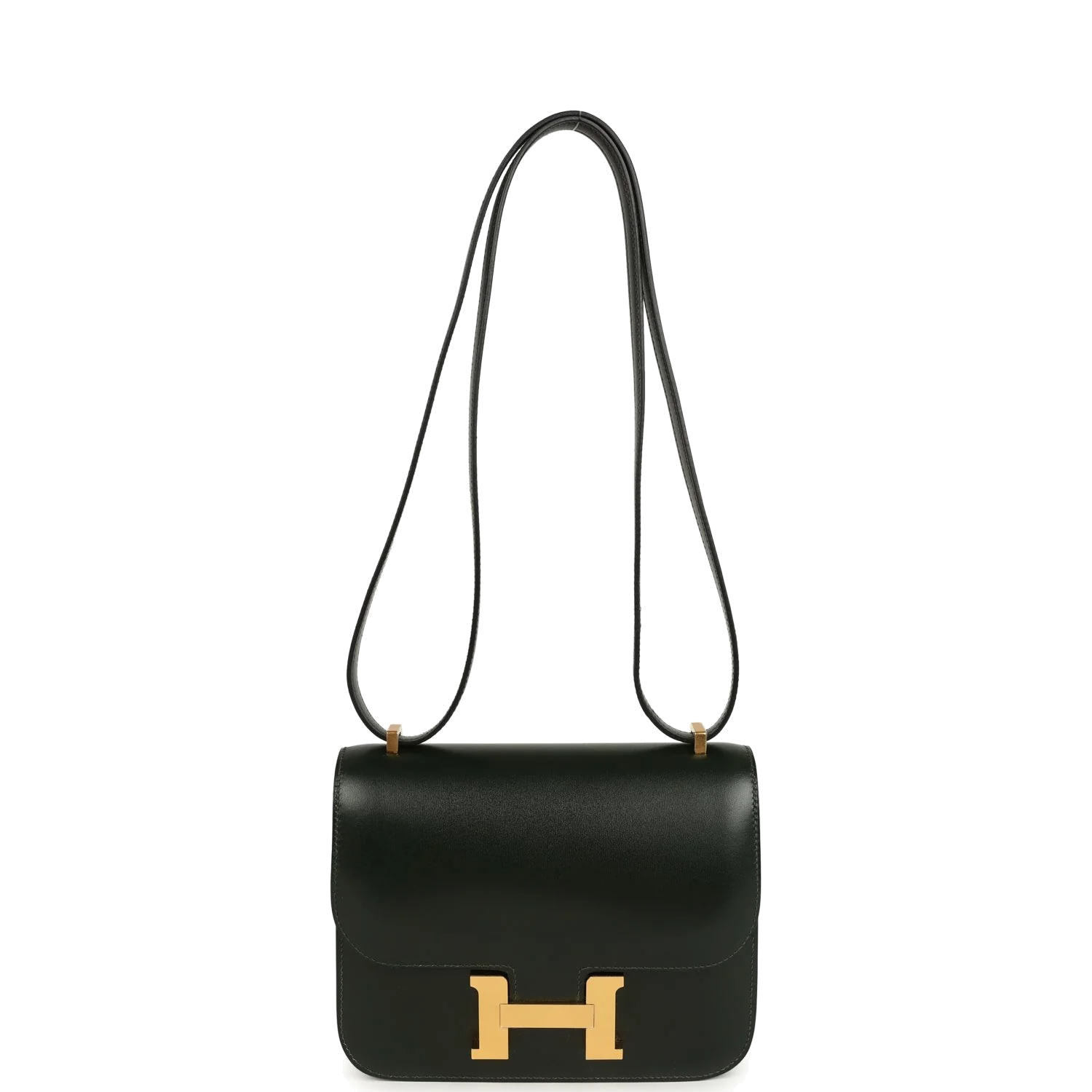 Hermes Constance 18 Vert Fonce Box Gold Hardware Зеленый темный — фото 8