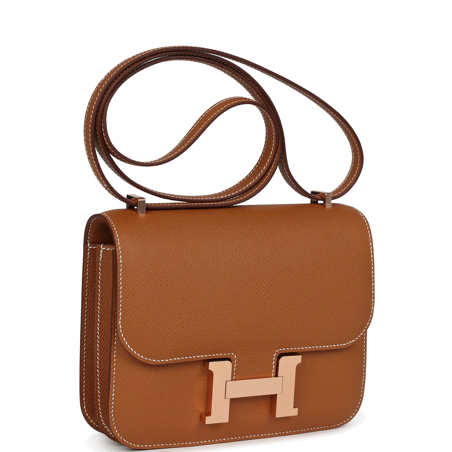 Hermes Constance 18 Gold Epsom Rose Gold Hardware Золотой Epsom — фото 3