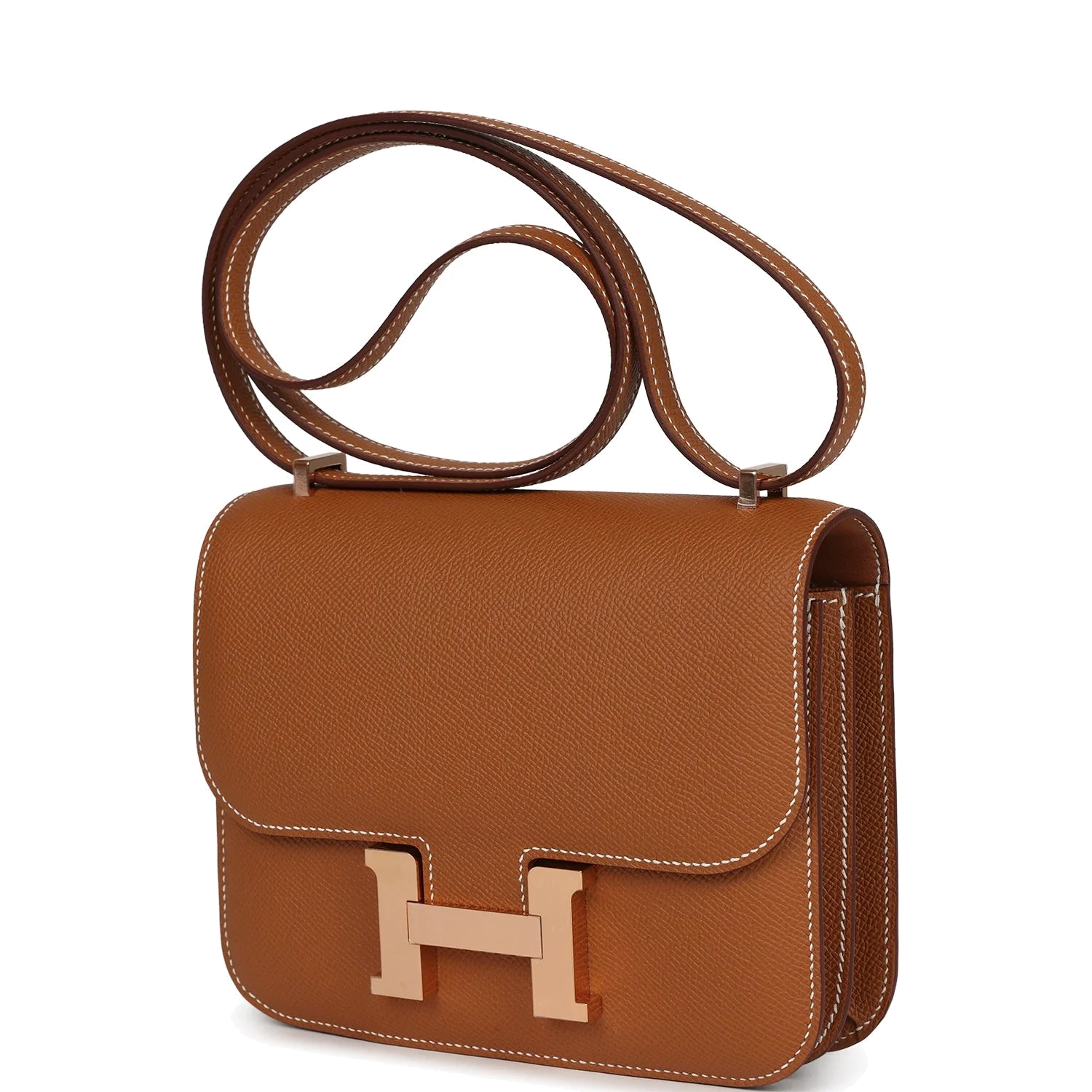 Hermes Constance 18 Gold Epsom Rose Gold Hardware Золотой Epsom — фото 6