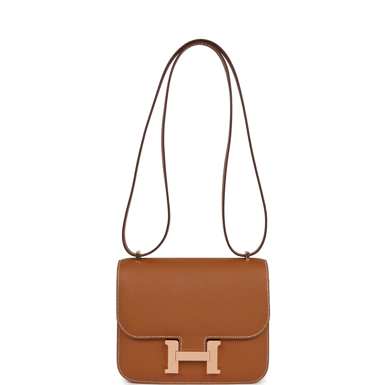 Hermes Constance 18 Gold Epsom Rose Gold Hardware Золотой Epsom — фото 8