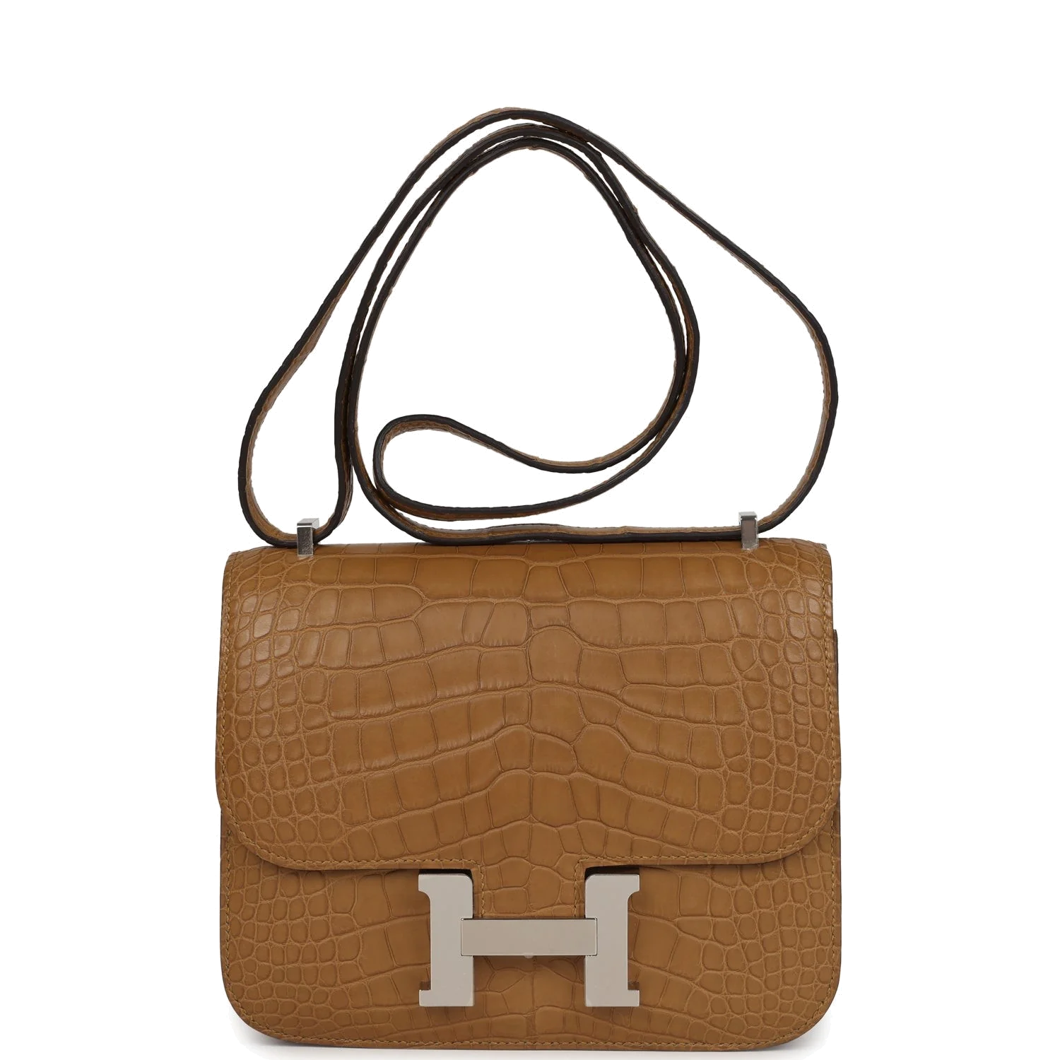 Hermes Constance 18 Kraft Matte Alligator Palladium Hardware Крафт матовый — фото 2