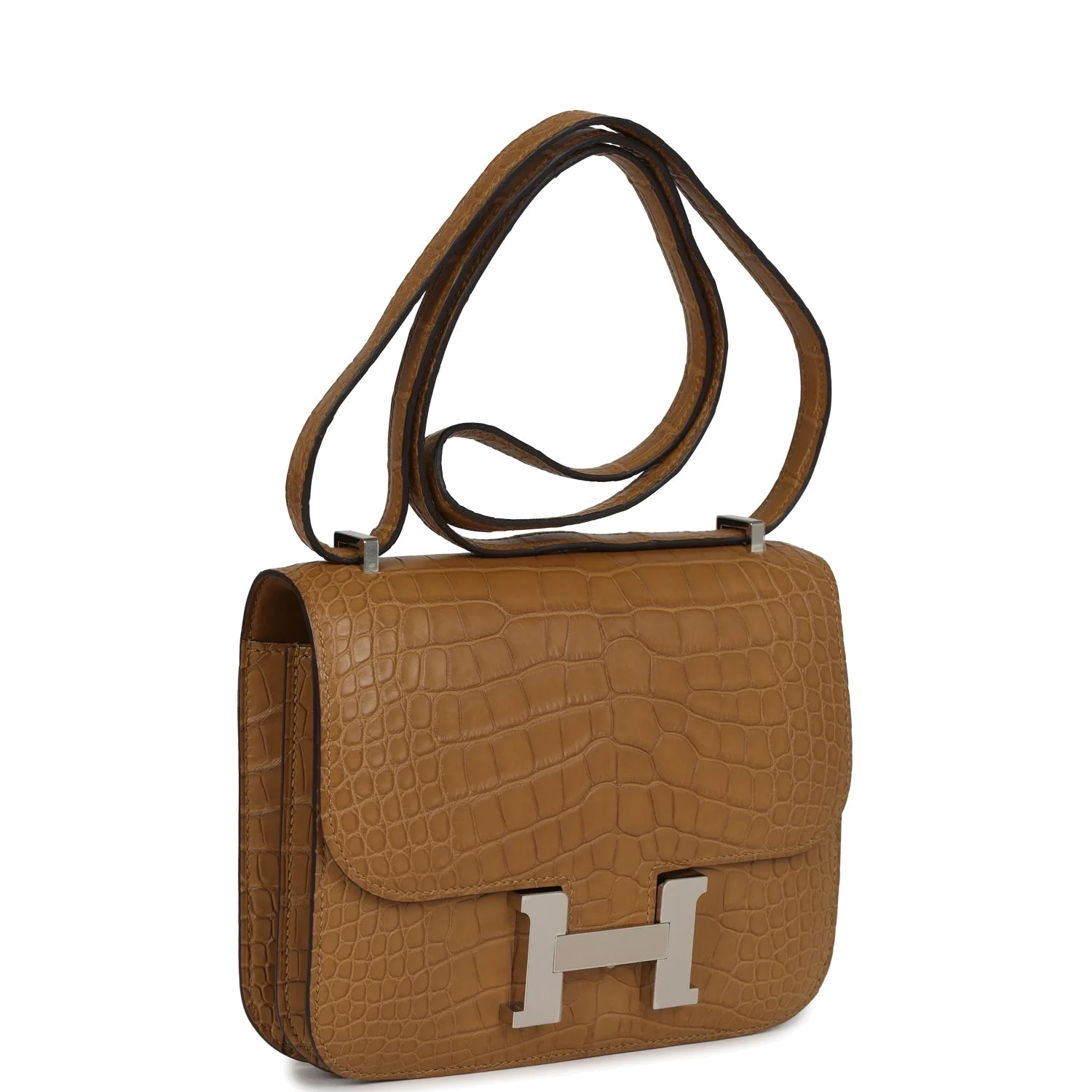 Hermes Constance 18 Kraft Matte Alligator Palladium Hardware Крафт матовый — фото 3