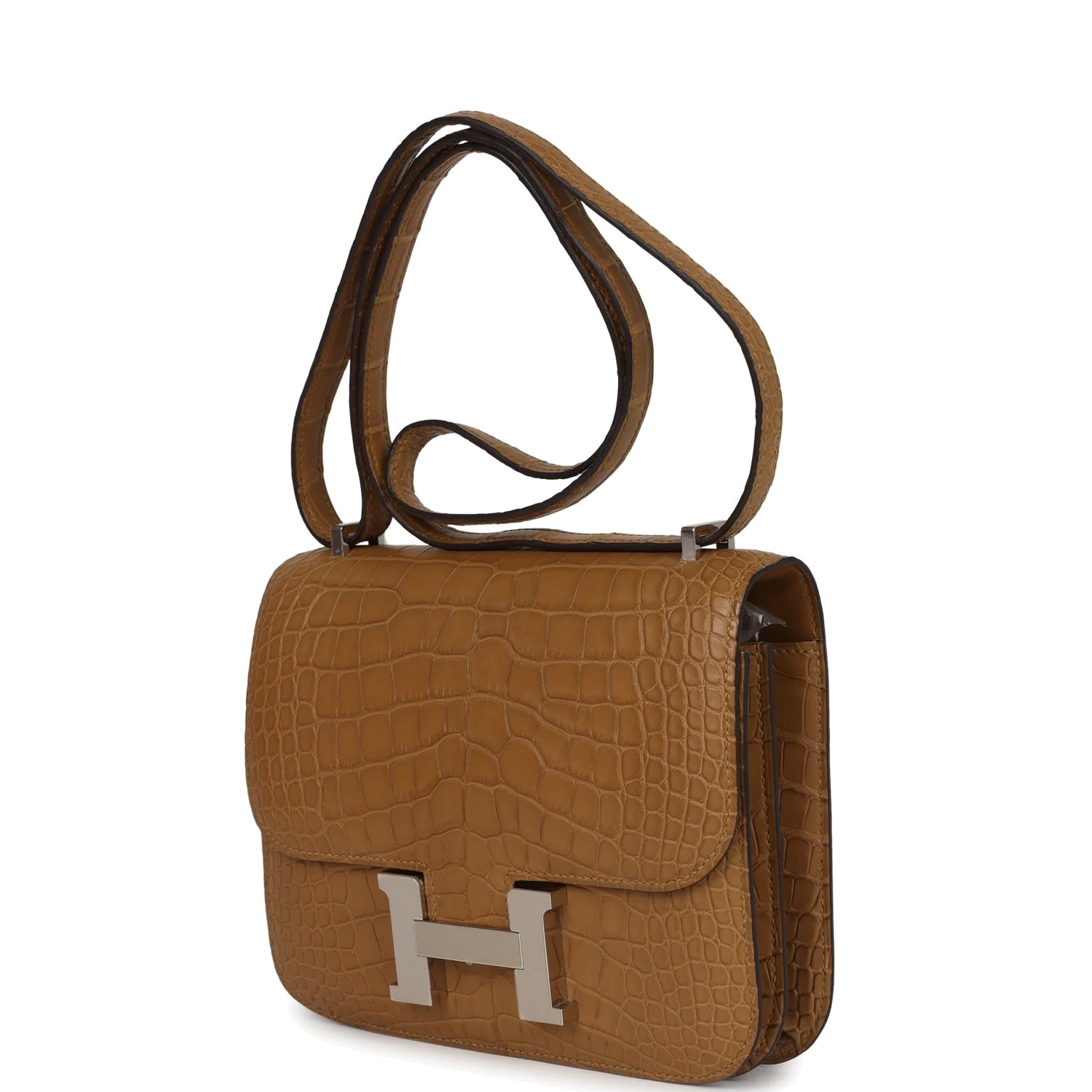 Hermes Constance 18 Kraft Matte Alligator Palladium Hardware Крафт матовый — фото 6