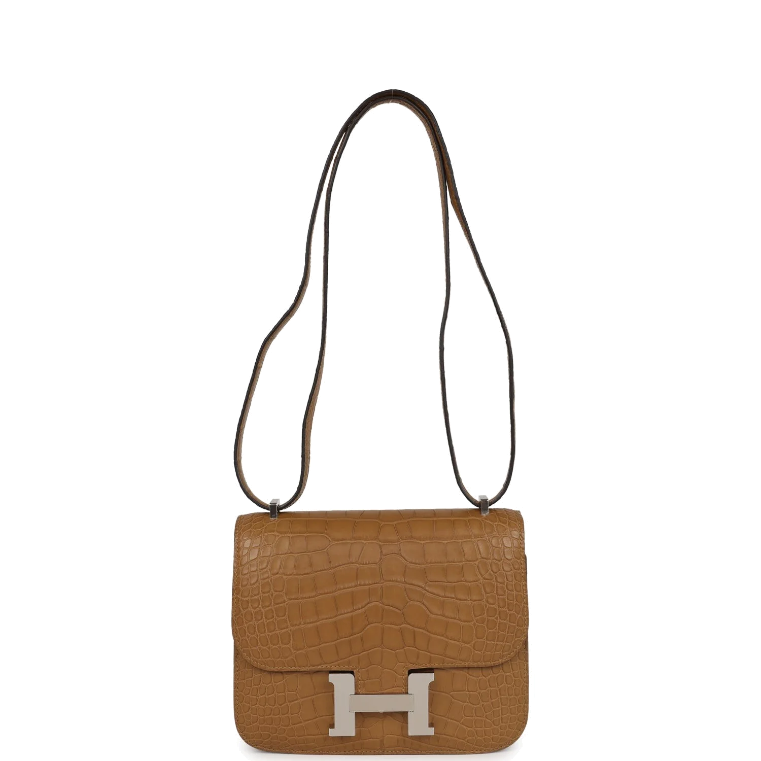 Hermes Constance 18 Kraft Matte Alligator Palladium Hardware Крафт матовый — фото 8
