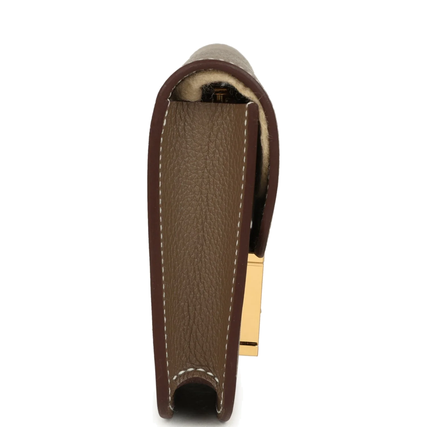 Hermes Constance Slim Compact Wallet Etoupe Evercolor Gold Hardware — фото 4