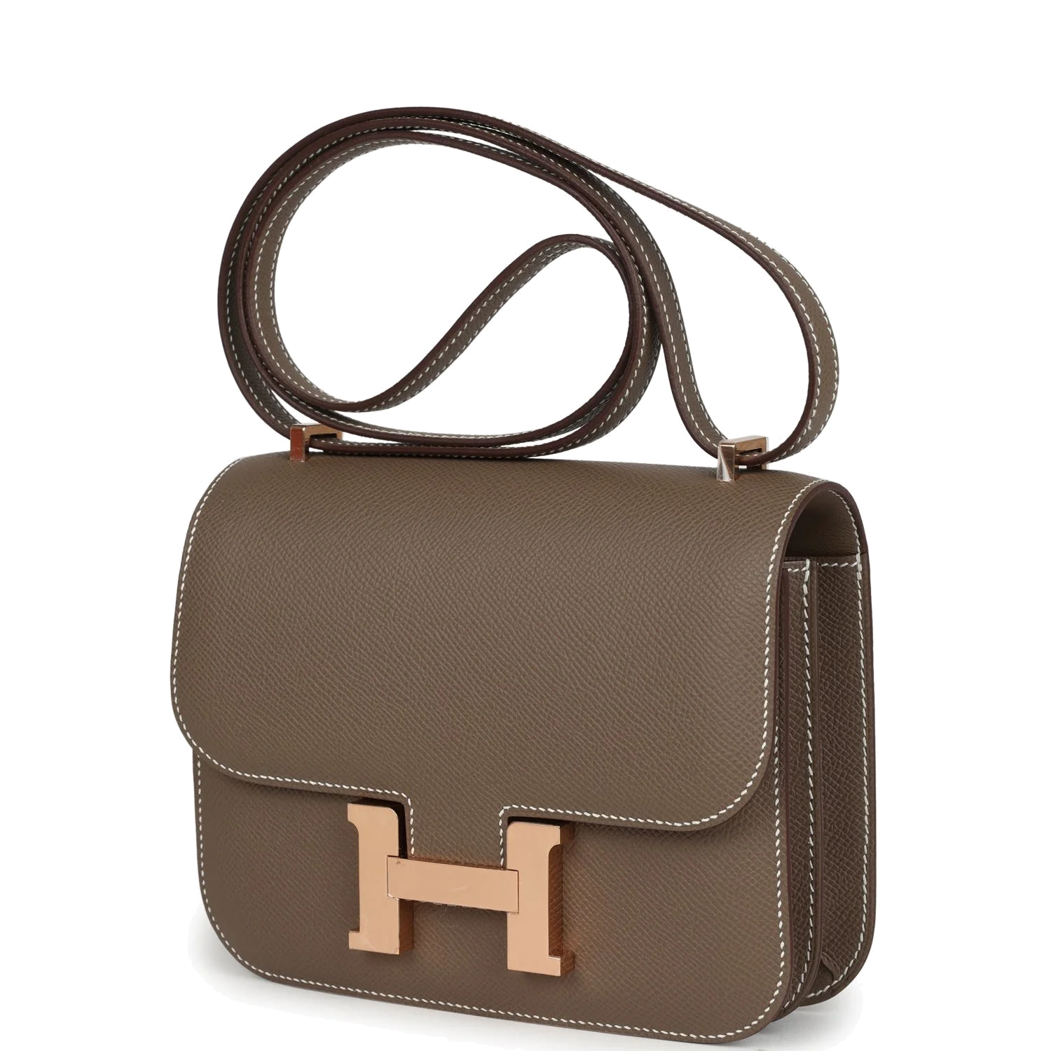 Hermes Constance 18 Etoupe Epsom Rose Gold Hardware Этуп Epsom — фото 6