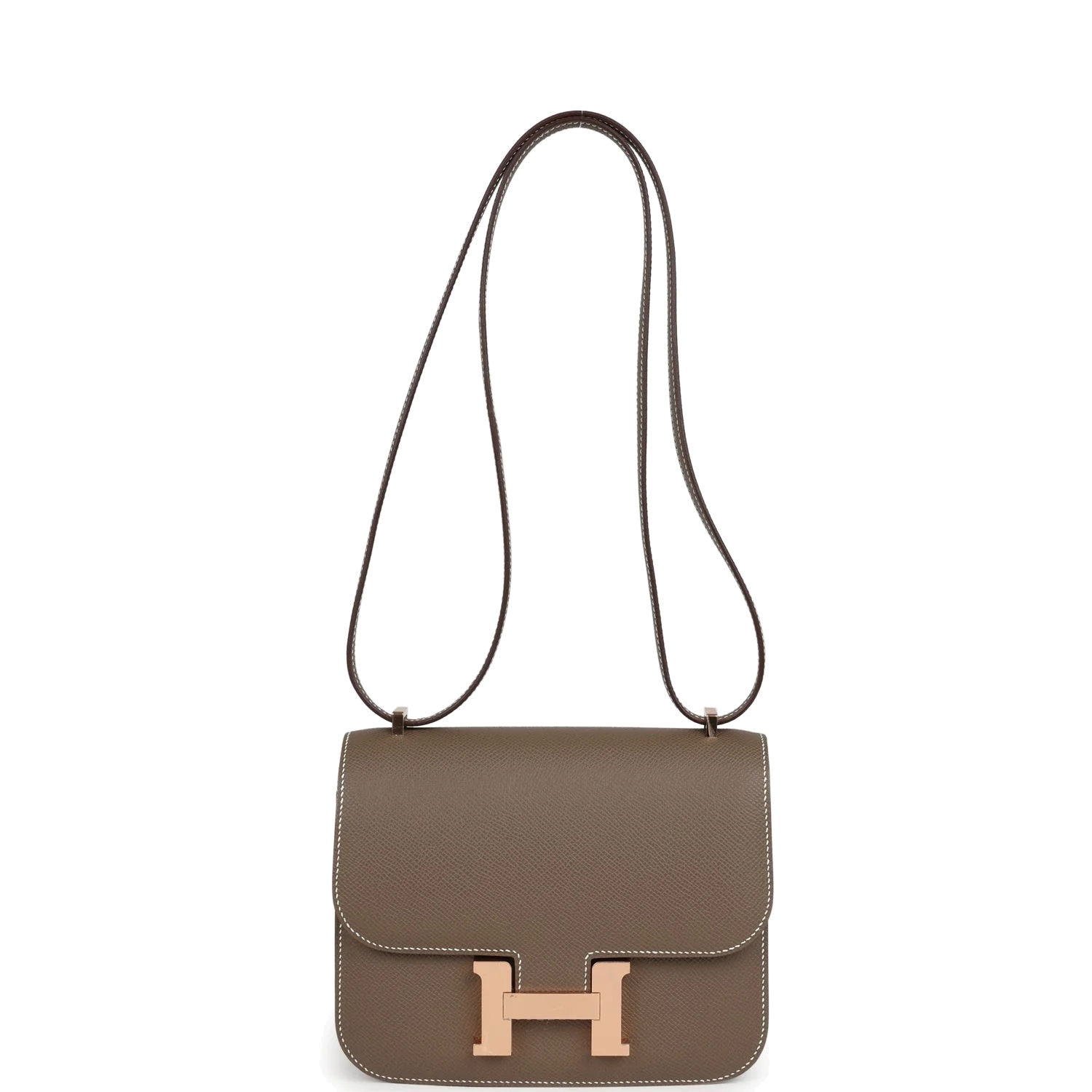 Hermes Constance 18 Etoupe Epsom Rose Gold Hardware Этуп Epsom — фото 8