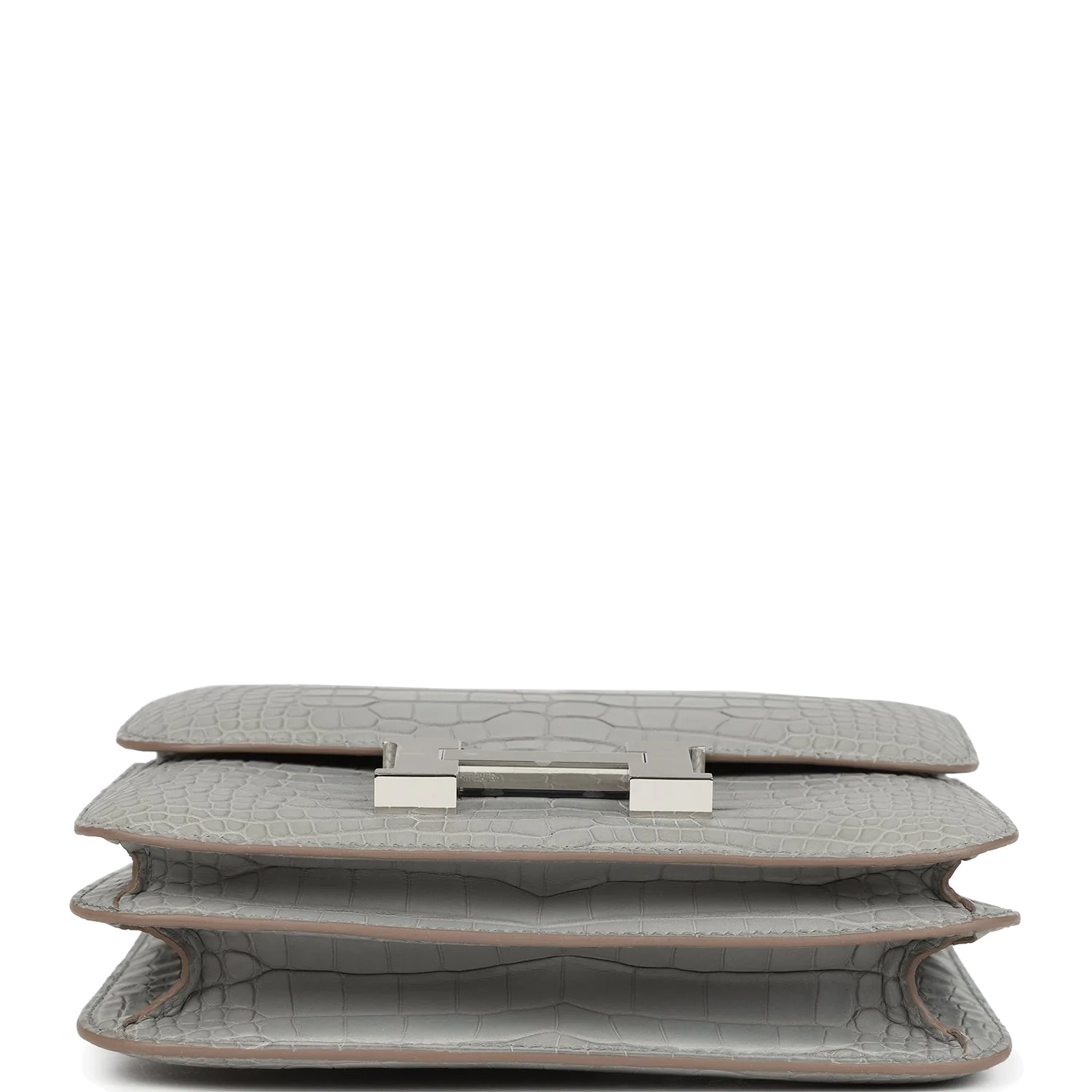 Hermes Constance 18 Gris Perle Matte Alligator Palladium Hardware Серый жемчужный — фото 7