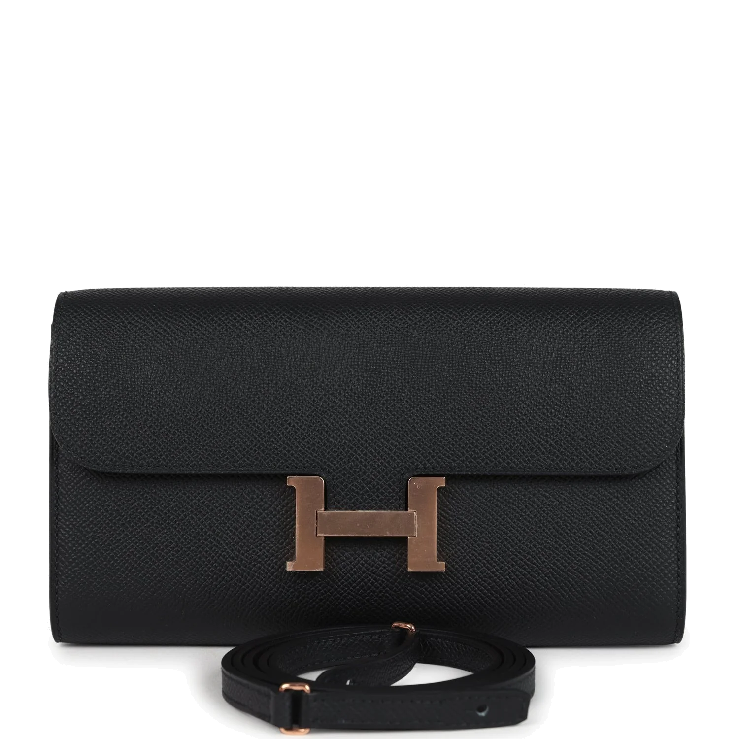 Hermes Constance Wallet To Go Black Epsom Rose Gold Hardware — фото 2
