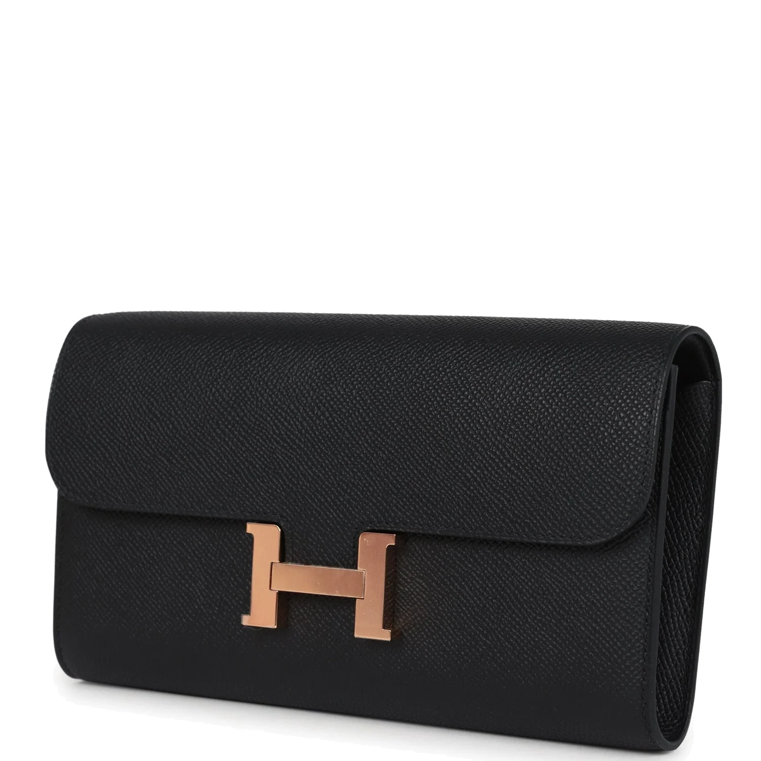 Hermes Constance Wallet To Go Black Epsom Rose Gold Hardware — фото 6