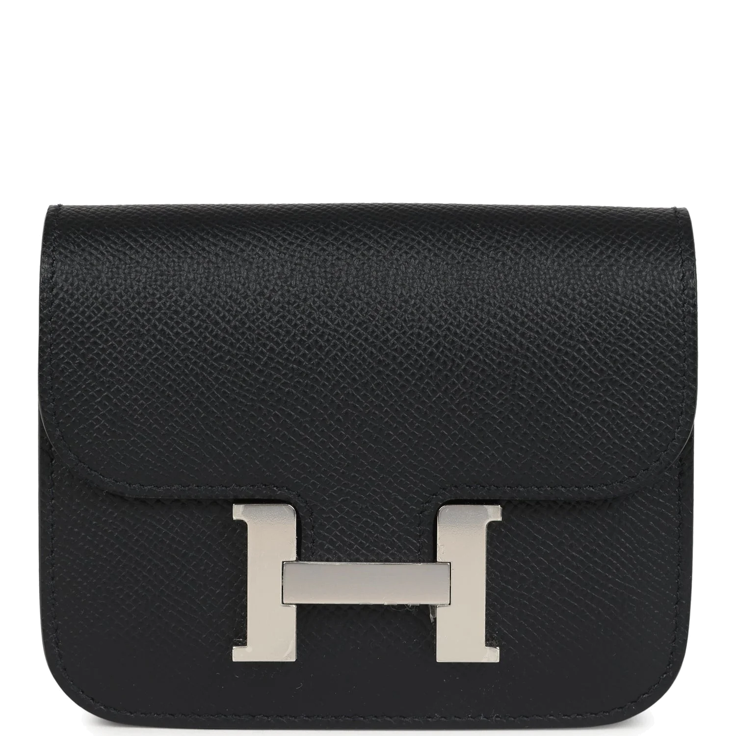 Hermes Constance Slim Wallet Black Epsom Palladium Hardware — фото 1