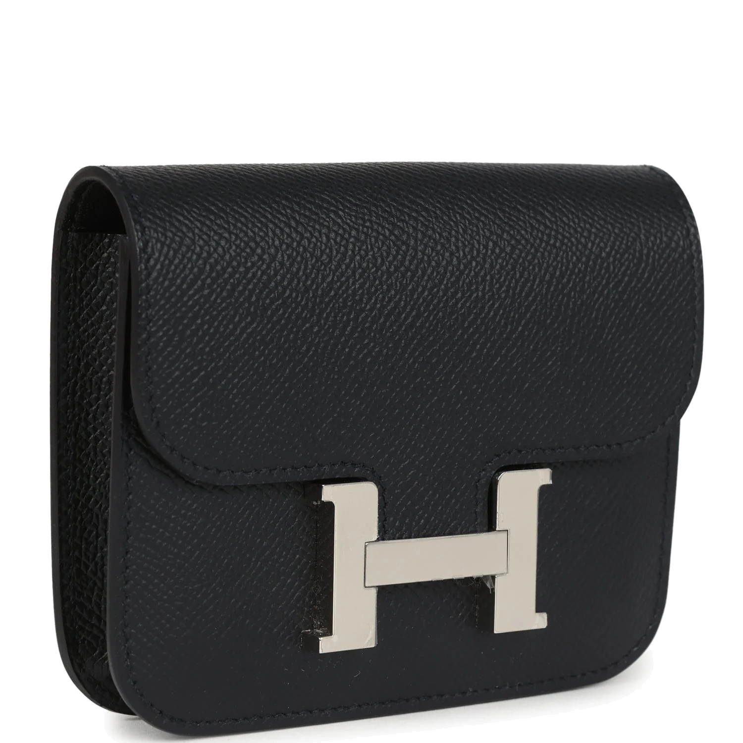 Hermes Constance Slim Wallet Black Epsom Palladium Hardware — фото 3