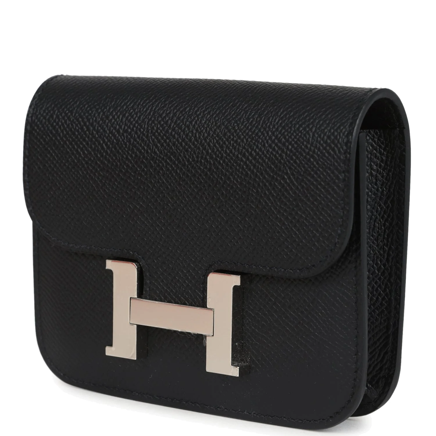Hermes Constance Slim Wallet Black Epsom Palladium Hardware — фото 6