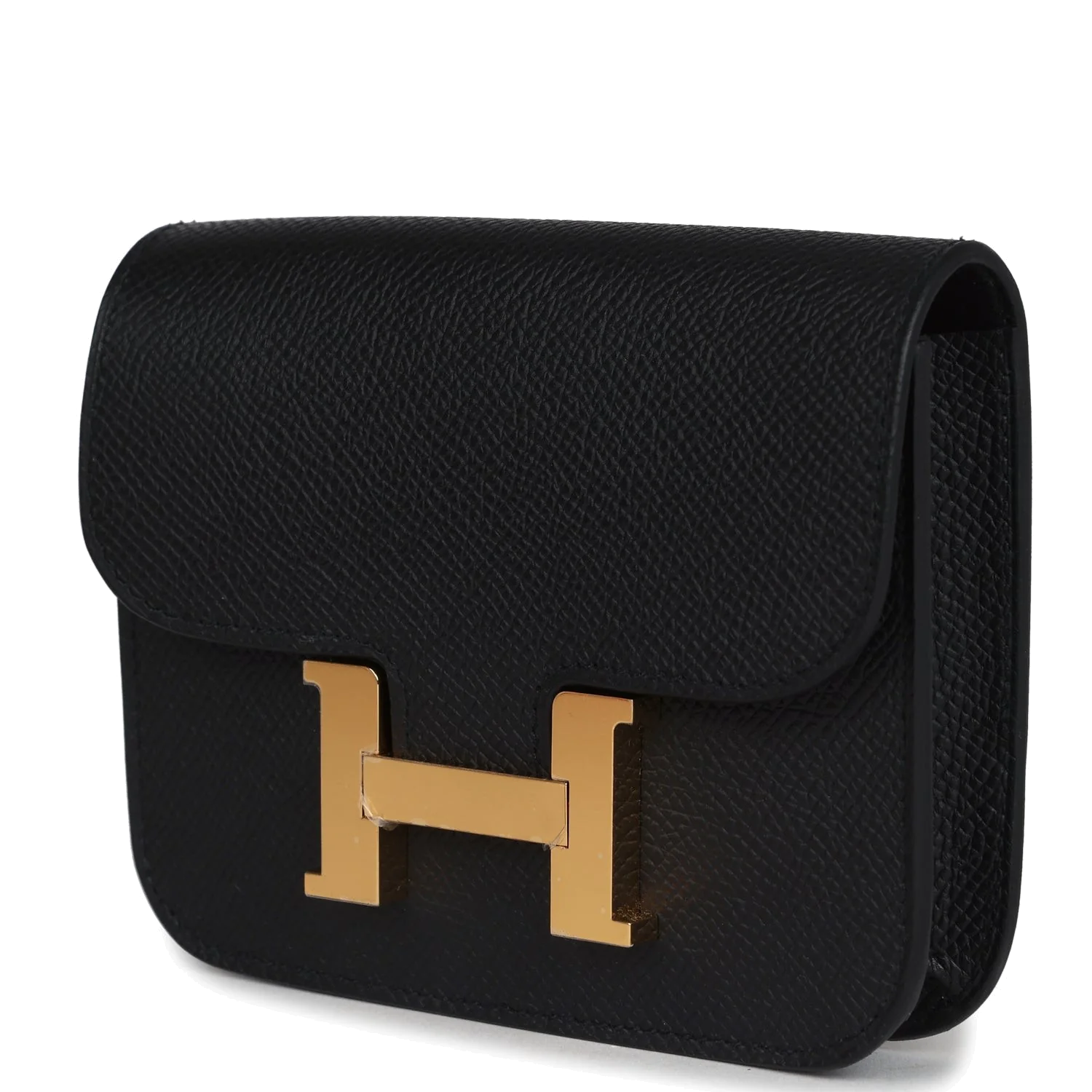Hermes Constance Slim Wallet Black Epsom Gold Hardware — фото 6