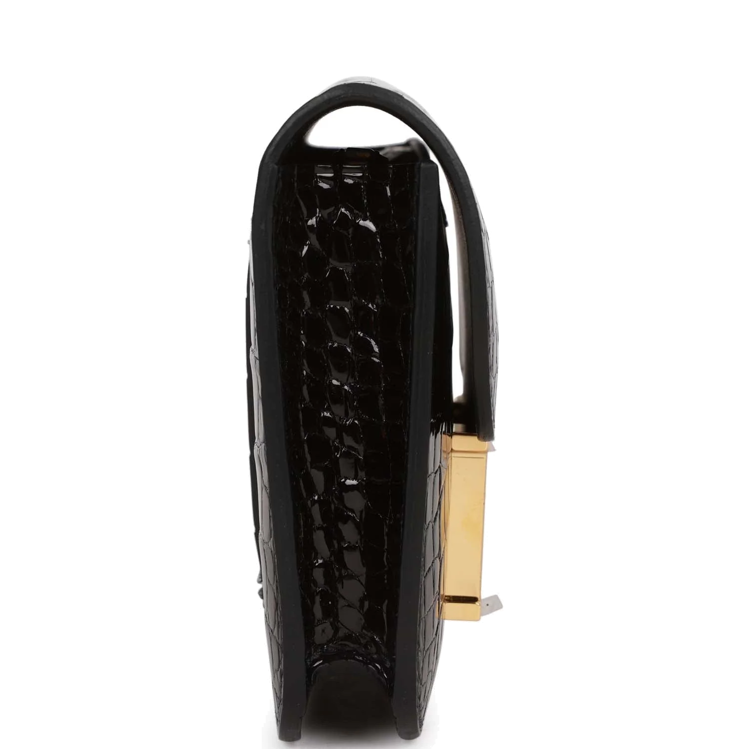 Hermes Constance Slim Wallet Shiny Black Alligator Gold Hardware — фото 4