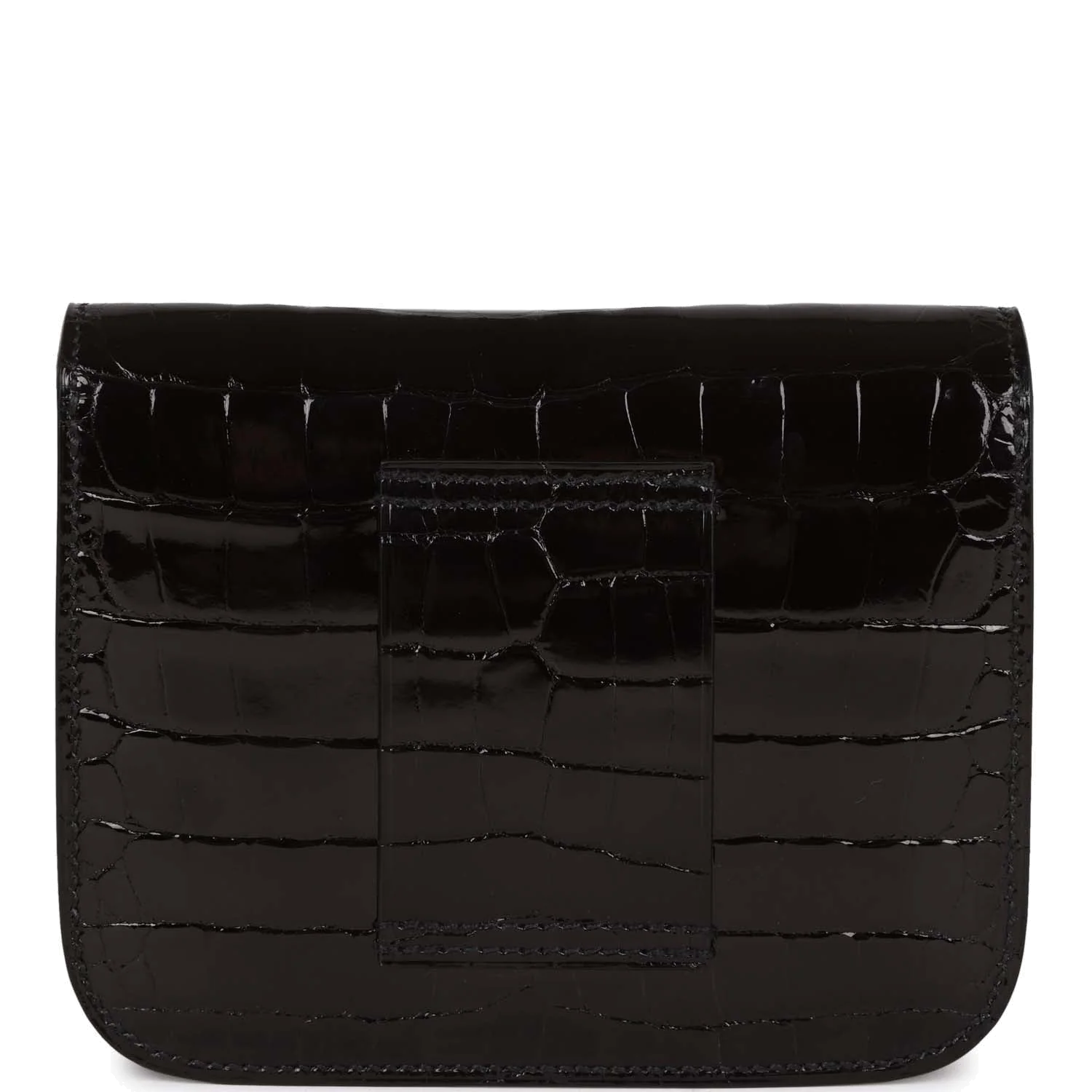 Hermes Constance Slim Wallet Shiny Black Alligator Gold Hardware — фото 5