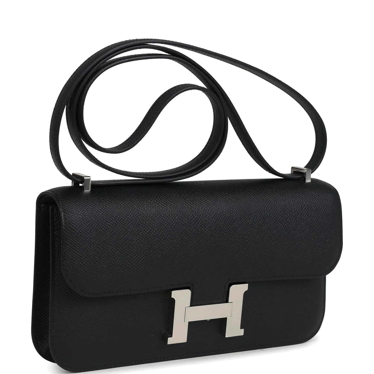 Hermes Constance Elan Black Epsom Palladium Hardware — фото 3