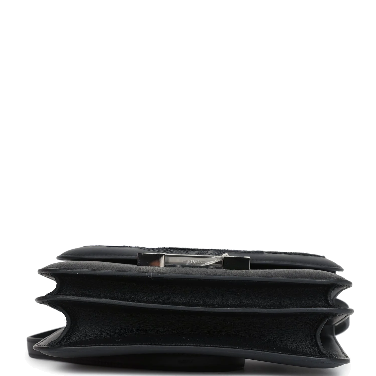 Hermes Constance 18 "Dancing Flowers" Black Embroidered Swift Palladium Hardware — фото 8