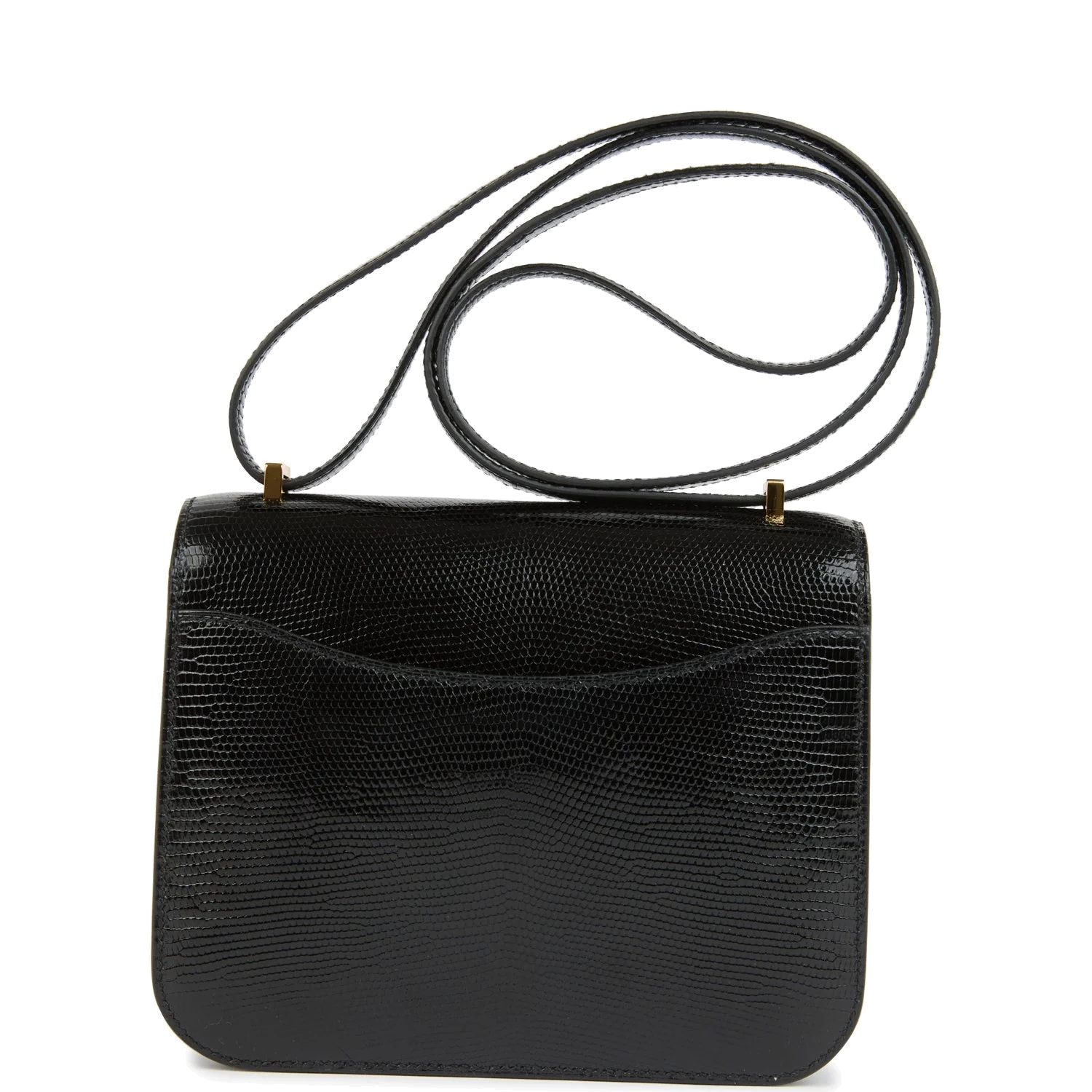 Hermes Constance 18 Black Varanus Salvator Lizard Gold Hardware Черный Varanus — фото 5