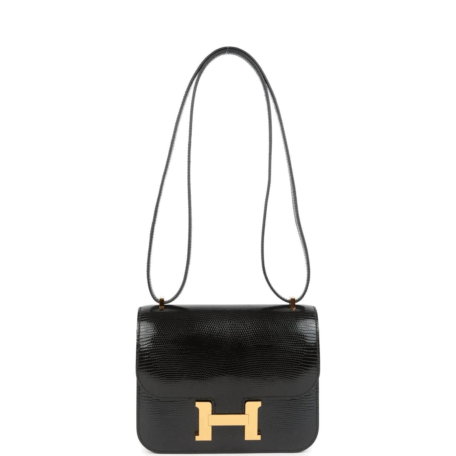 Hermes Constance 18 Black Varanus Salvator Lizard Gold Hardware Черный Varanus — фото 8