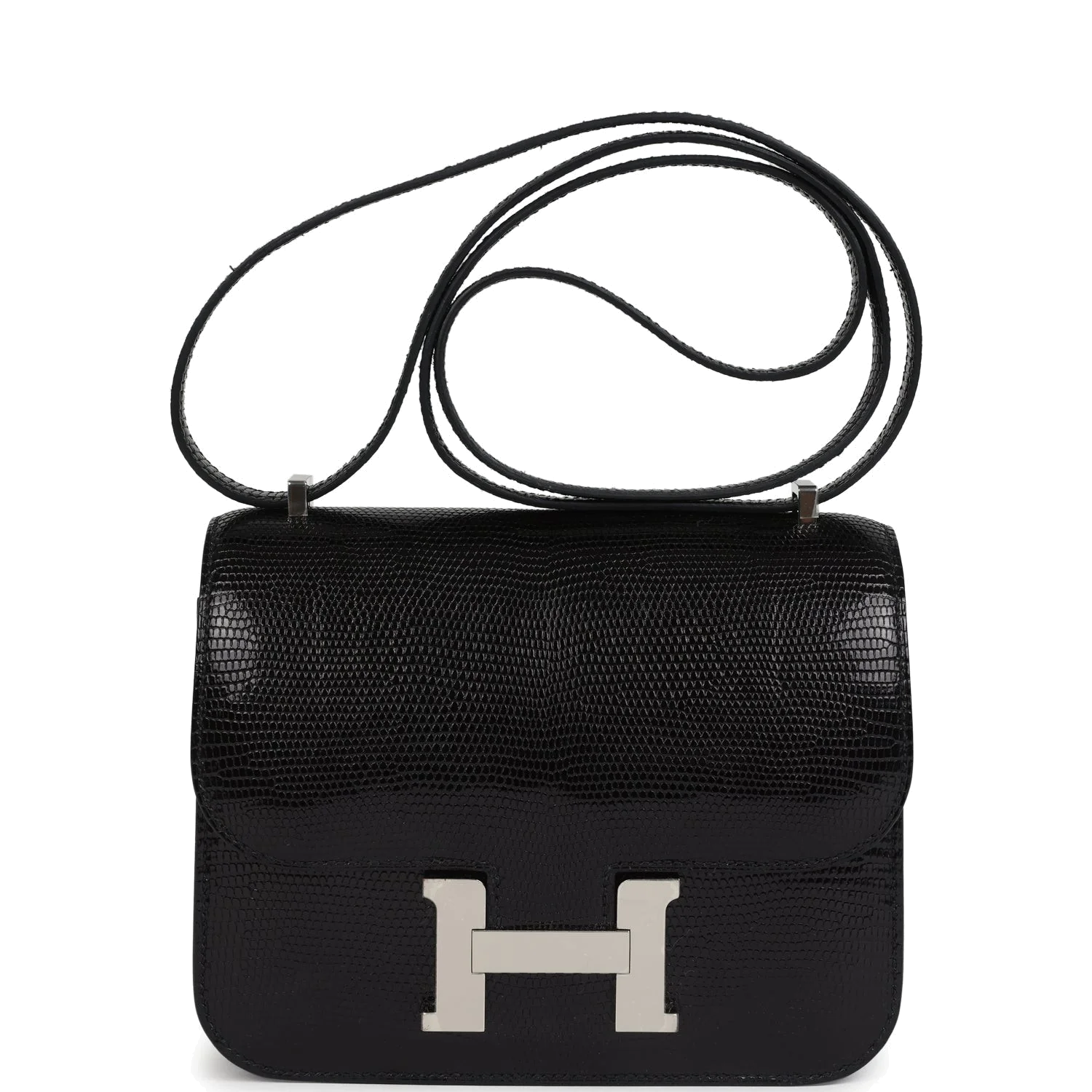 Hermes Constance 18 Black Varanus Niloticus Lizard Palladium Hardware