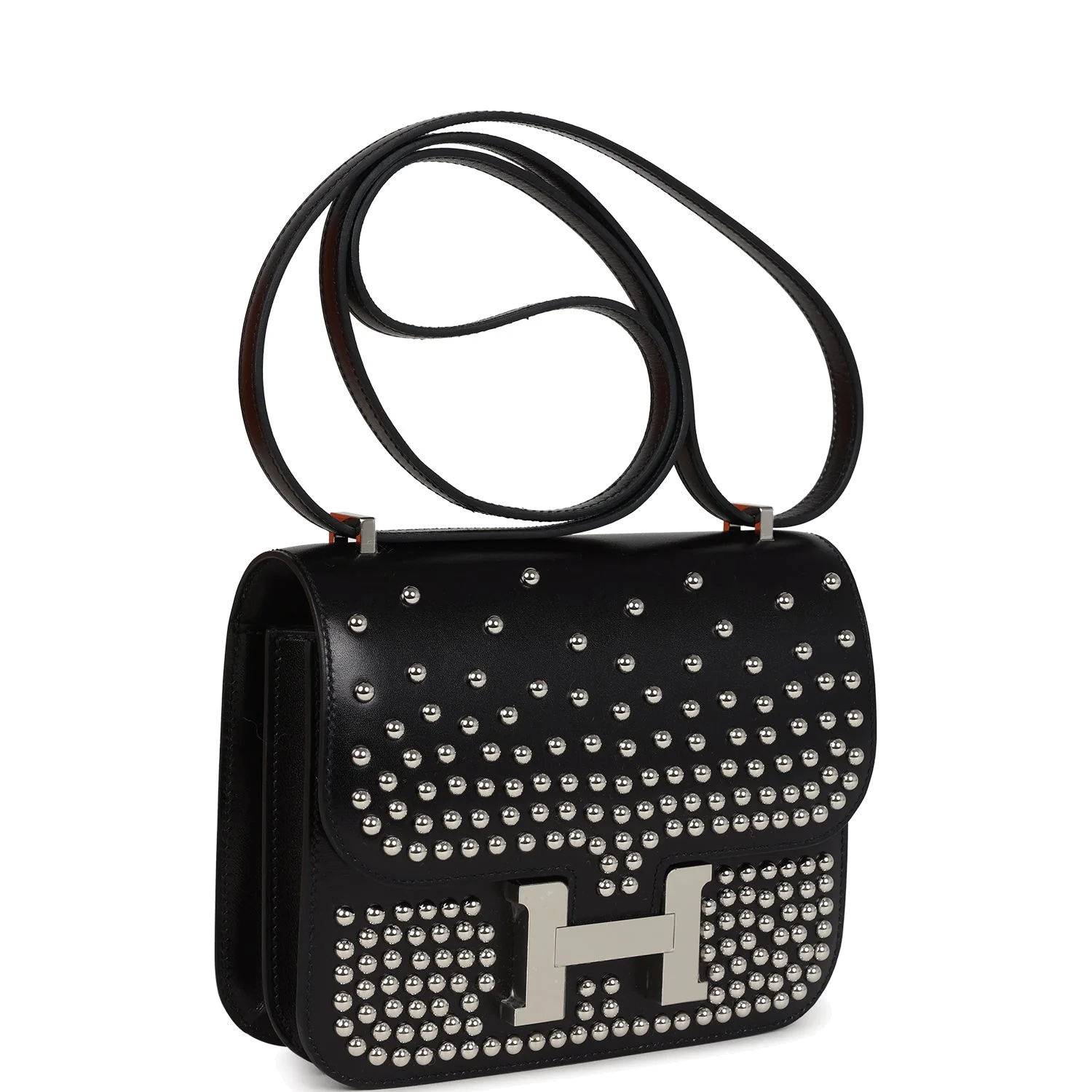 Hermes Constance 18 Clouté Black Box Palladium Hardware Клу — фото 3