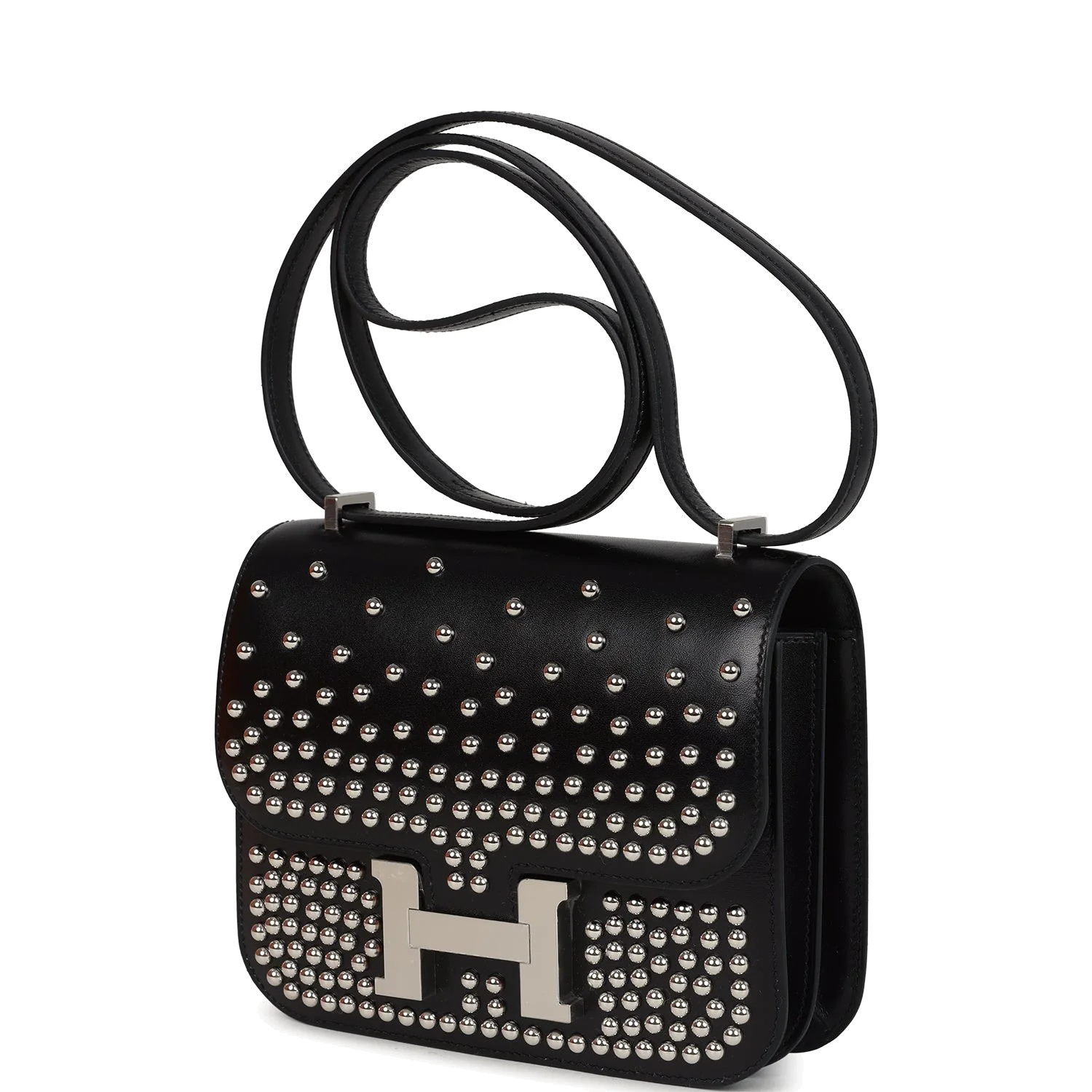 Hermes Constance 18 Clouté Black Box Palladium Hardware Клу — фото 6