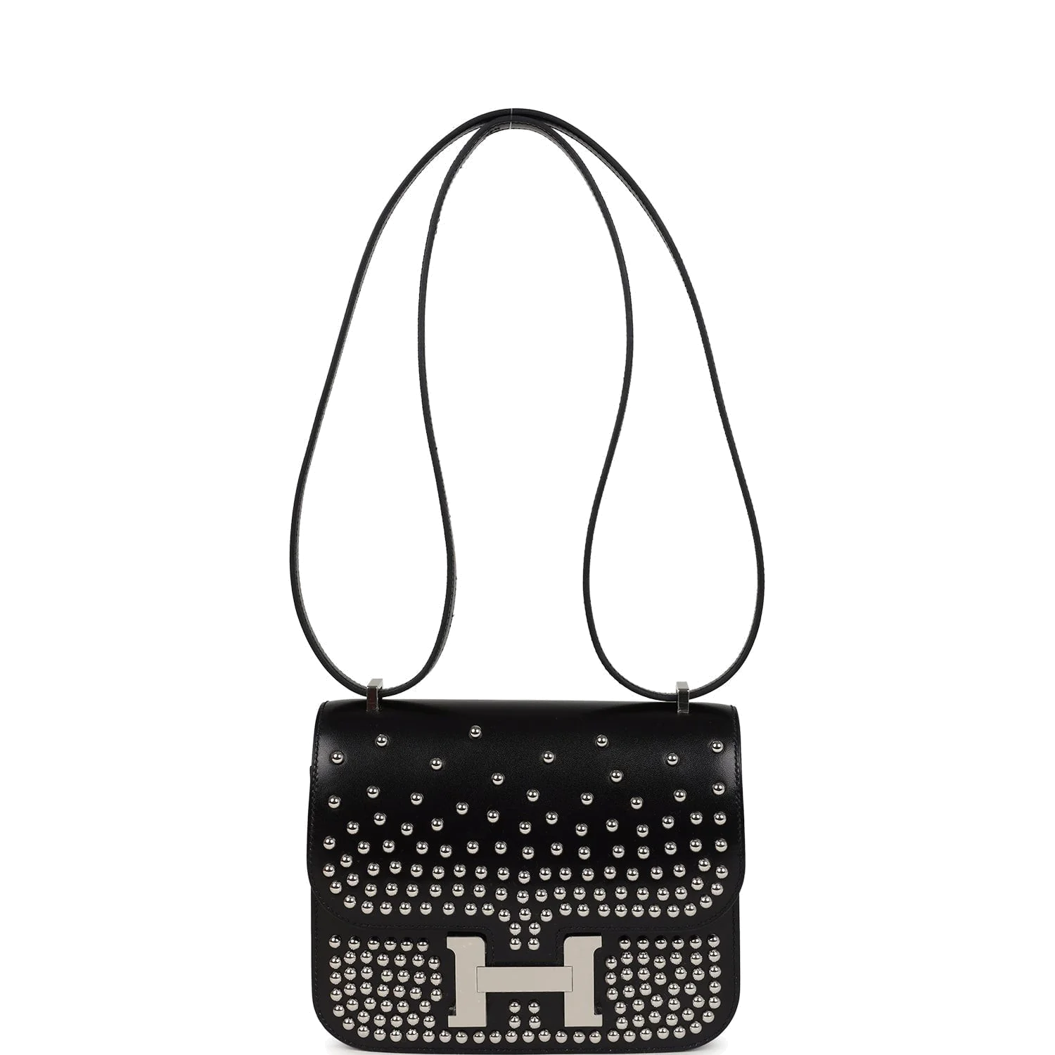 Hermes Constance 18 Clouté Black Box Palladium Hardware Клу — фото 8