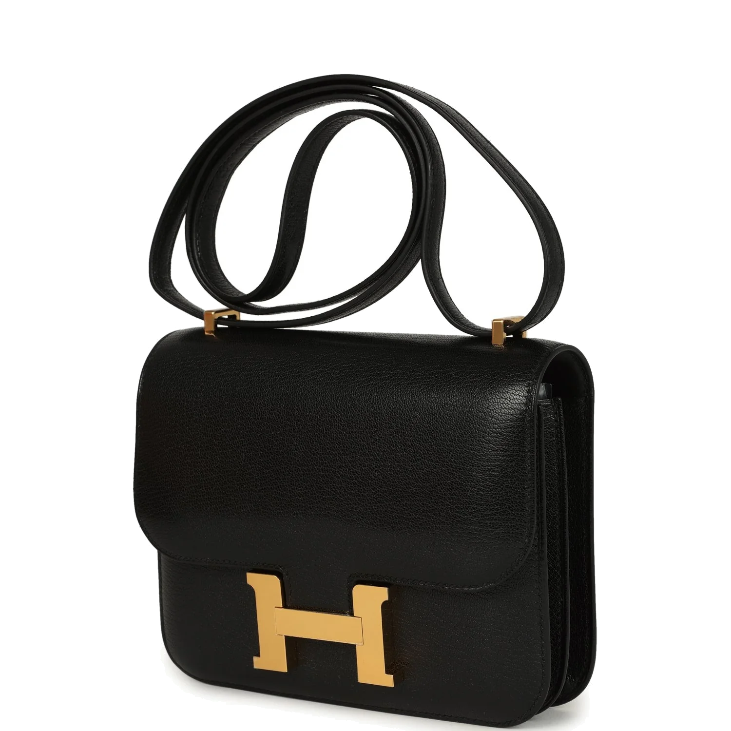 Hermes Constance 18 Black Chevre Chamkila Gold Hardware Черный Chevre — фото 6